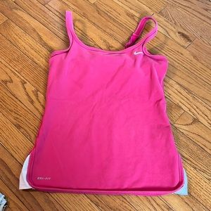 Nike dri-fit pink tank with built in bra
